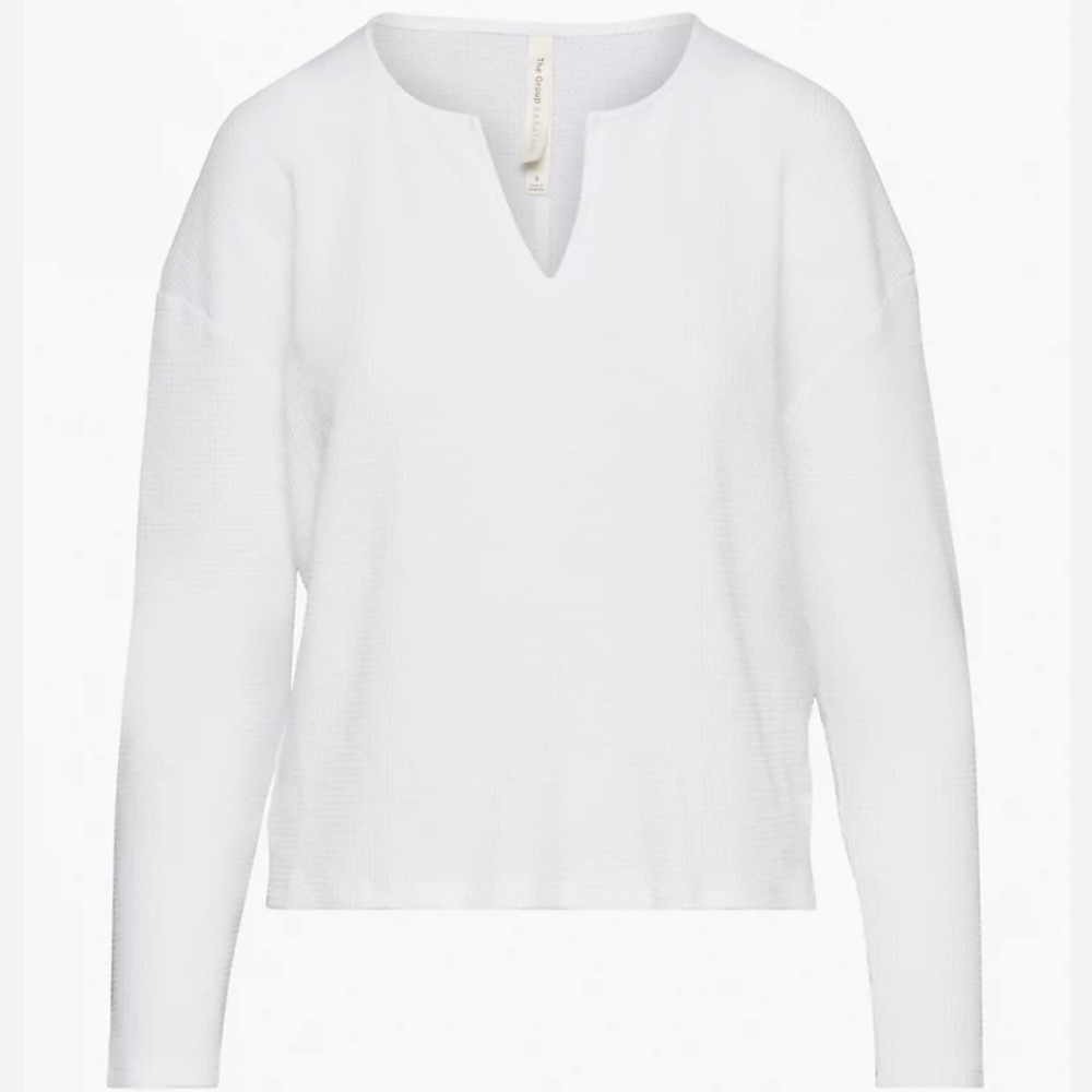 The Group by Babaton Elevation Cropped Waffle Long Sleeve Size Medium